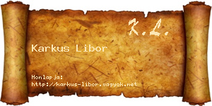 Karkus Libor névjegykártya